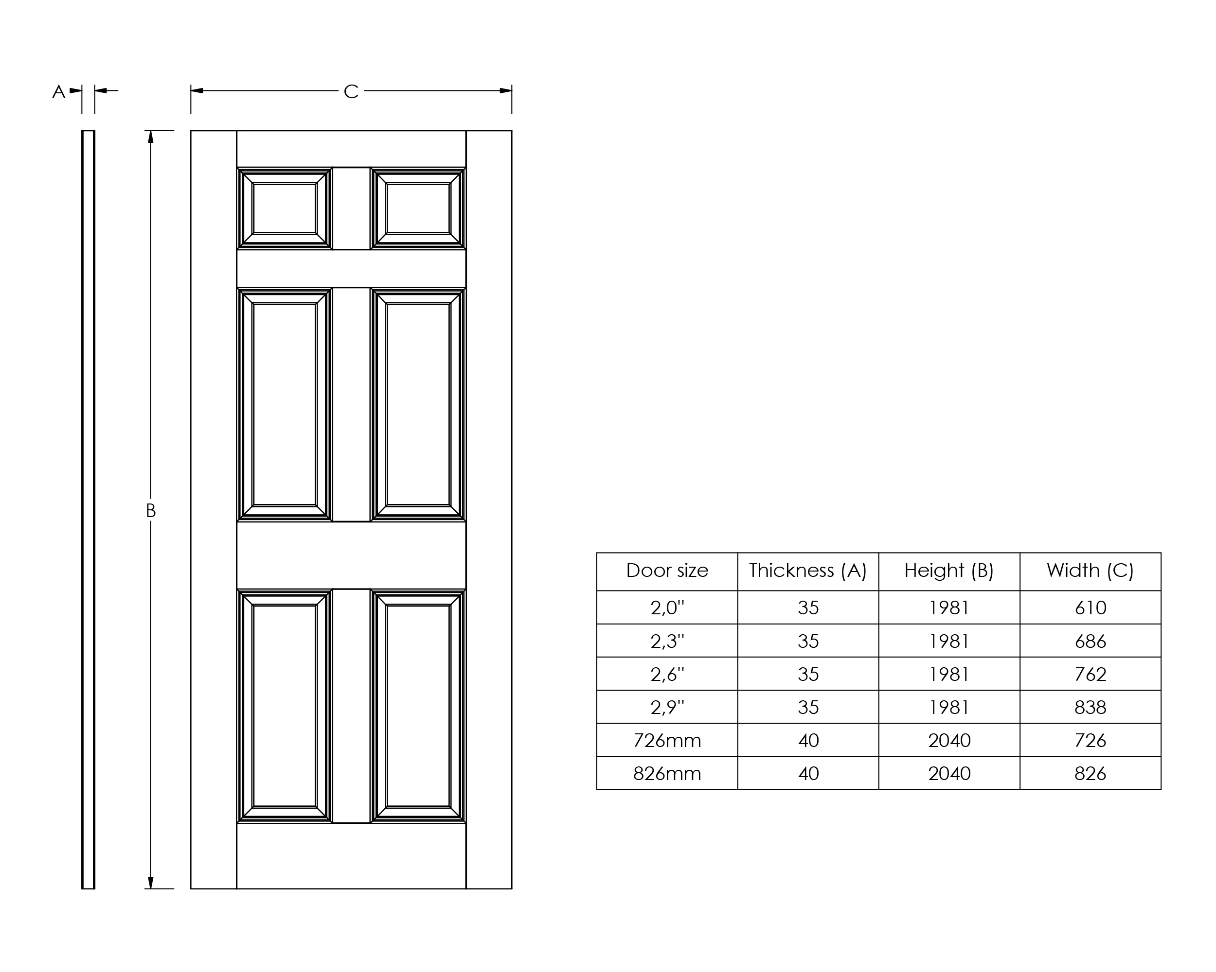 Painted 6 Panel Unglazed White Woodgrain Effect Internal Door, (H)2040mm (W)826mm (T)40mm 7 Painted 6 Panel Unglazed White Woodgrain Effect Internal Door, (H)2040mm (W)826mm (T)40mm - Image 5