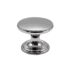 Polished Anodised Zinc Alloy Chrome Effect Round Knob (Dia)41mm