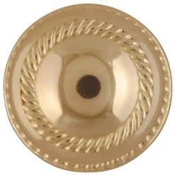 Polished Brass Effect Zamac Round Door Knob (Dia)53mm, Pair