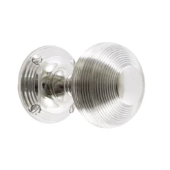 Polished Chrome Effect Brass Round Door Knob (Dia)56.4mm