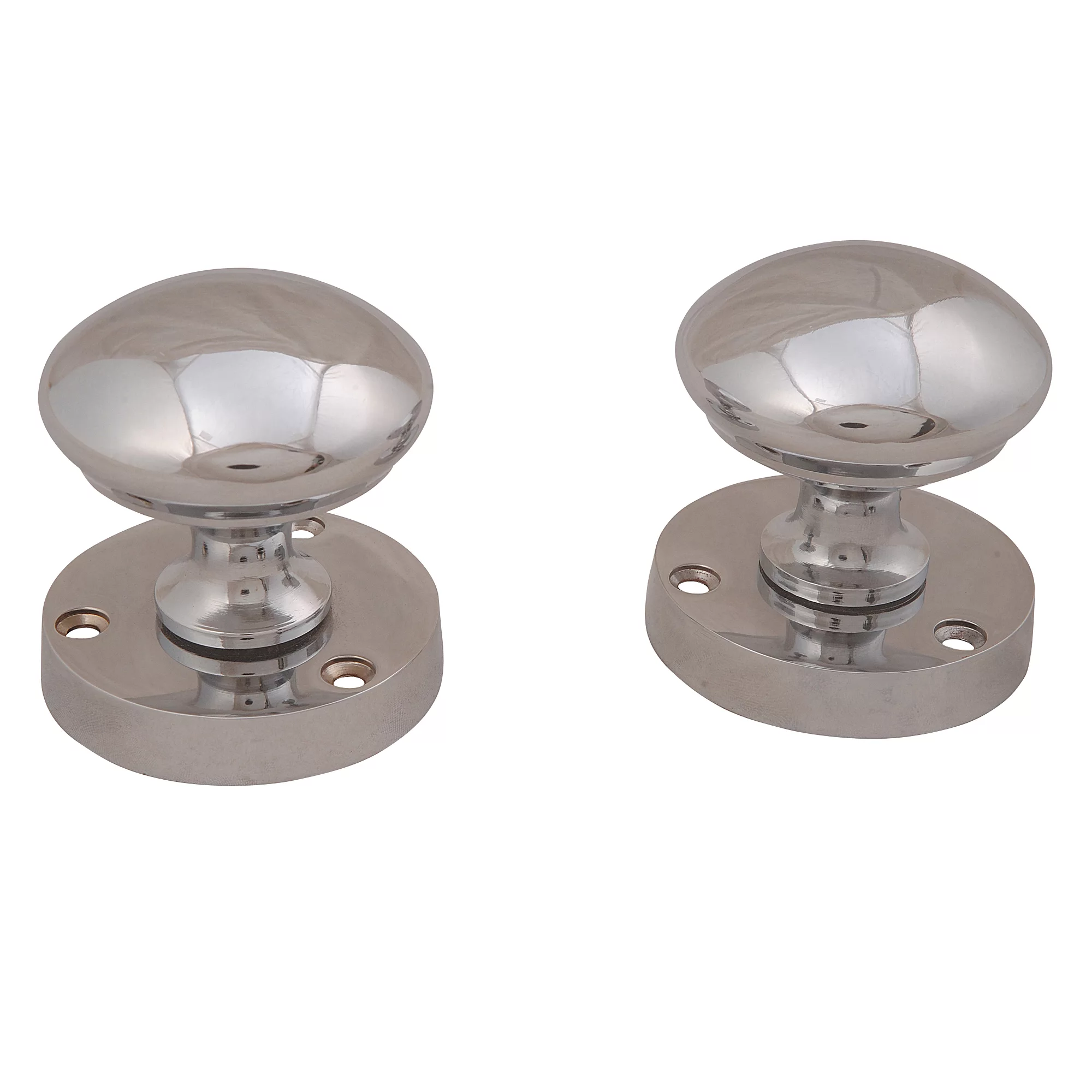 Polished Chrome Effect Zamak Round Internal Door Knob (Dia)54mm, Pack Of 3 5 Polished Chrome Effect Zamak Round Internal Door Knob (Dia)54mm, Pack Of 3 - Image 3
