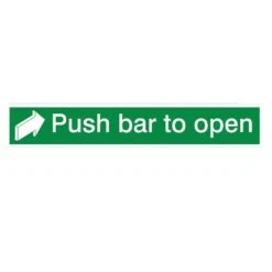 Push Bar To Open PVC Safety Sign, (H)75mm (W)450mm