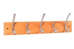 Satin Nickel Effect 5 Hook Rail, (L)460mm (H)12mm