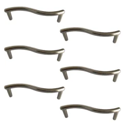 Satin Nickel Effect Kitchen Furniture Handle (L)128mm