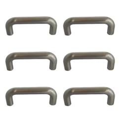 Satin Nickel Effect Kitchen Furniture Handle (L)64mm