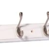 Satin White Nickel Effect 6 Hook Rail, (L)685mm (H)15mm