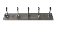 Silver Chrome Effect 5 Hook Rail, (L)438mm (H)72mm