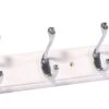 Silver Effect White 6 Hook Rail, (L)685mm (H)15mm -WoodDepot Shop silver effect white 6 hook rail l 685mm h 15mm05250134 03c