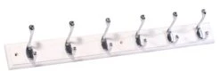 Silver Effect White 6 Hook Rail, (L)685mm (H)15mm