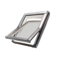 Site Premium Anthracite Aluminium Alloy Centre Pivot Roof Window, (H)780mm (W)540mm