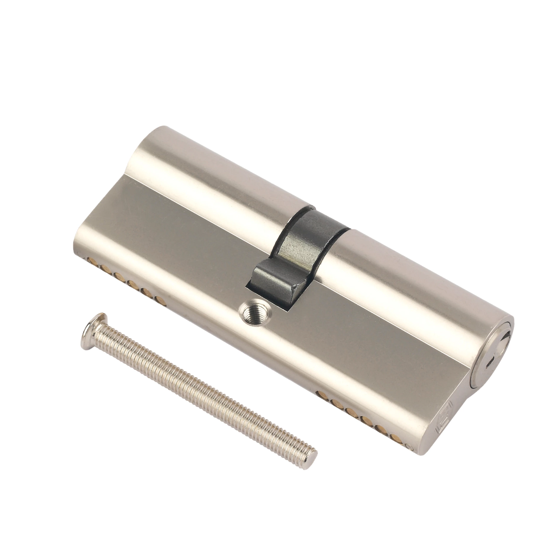 Smith & Locke Nickel Effect Brass Single Euro Cylinder Lock, (L)100mm (W)33mm 3 Smith & Locke Nickel Effect Brass Single Euro Cylinder Lock, (L)100mm (W)33mm