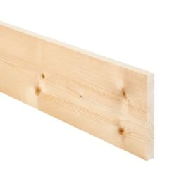 Smooth Planed Square Edge Spruce Timber (L)2.4m (W)144mm (T)18mm, Pack Of 8 253251