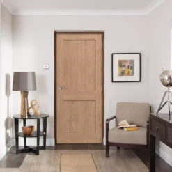 Square 2 Panel Unglazed Oak Veneer Internal Door, (H)1981mm (W)838mm (T)35mm -WoodDepot Shop square 2 panel unglazed oak veneer internal door h 1981mm w 838mm t 35mm5059340236445 01i bq