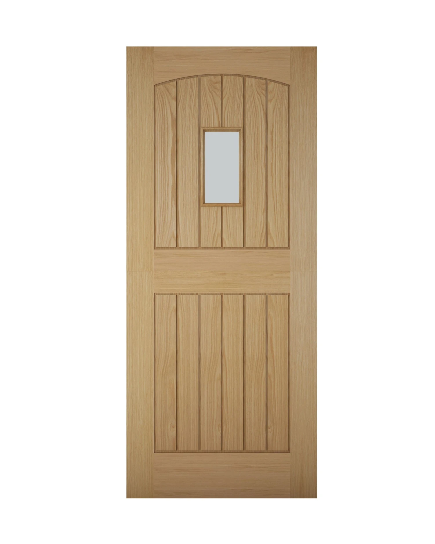 Stable Frosted Glazed Cottage White Oak Veneer External Front Door, (H)1981mm (W)762mm 3 Stable Frosted Glazed Cottage White Oak Veneer External Front Door, (H)1981mm (W)762mm