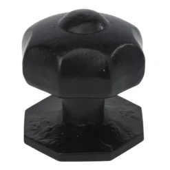The House Nameplate Company Black Iron Effect Iron Octagonal External Door Knob (Dia)70mm