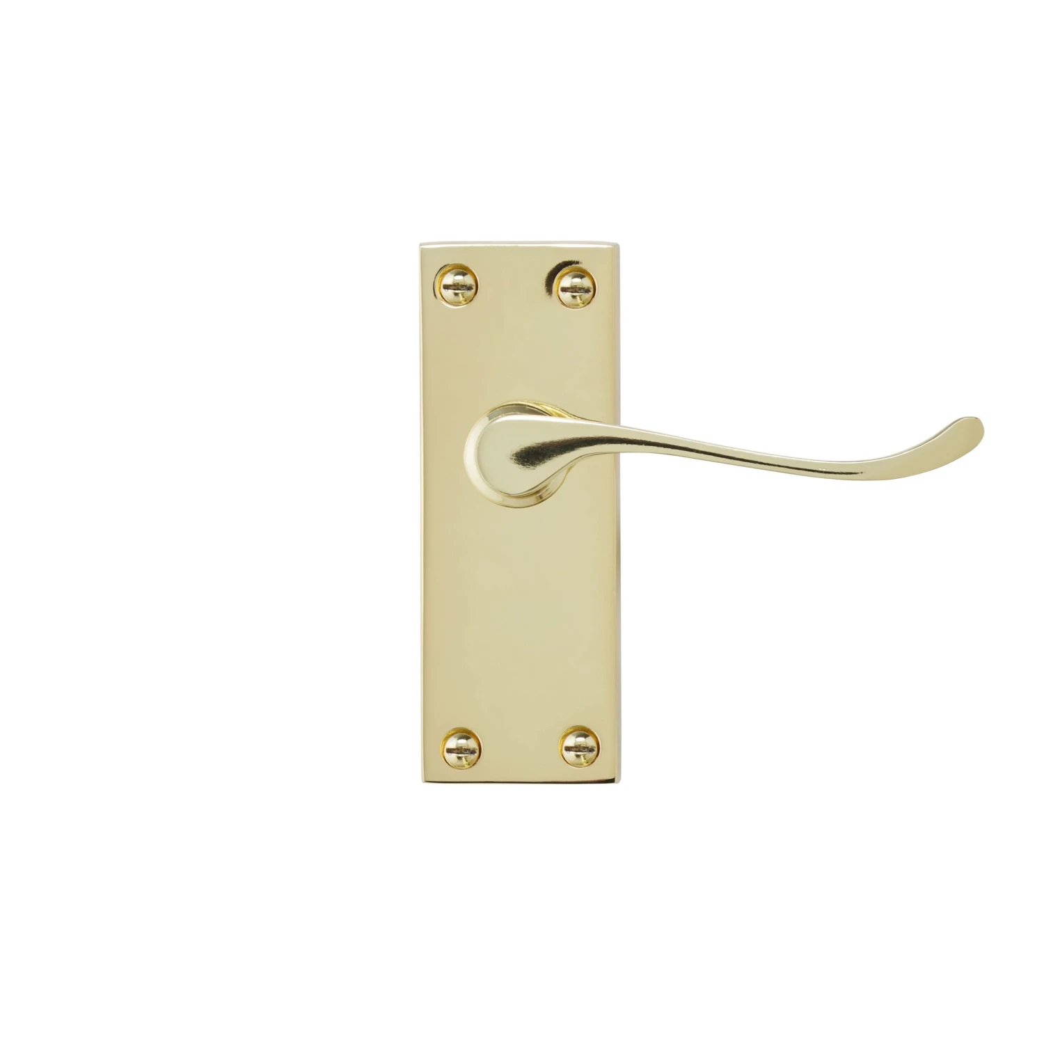 Toen Polished Brass Effect Aluminium Scroll Latch Door Handle (L)99mm 4 Toen Polished Brass Effect Aluminium Scroll Latch Door Handle (L)99mm - Image 2