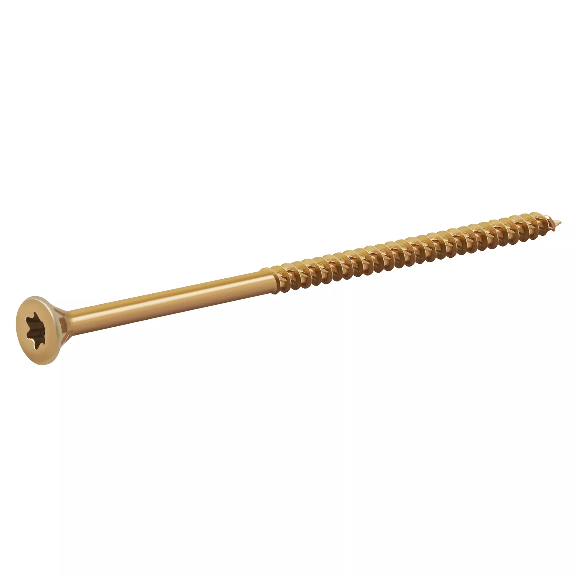 TurboDrive TX Double-countersunk Yellow-passivated Steel Wood Screw (Dia)5mm (L)100mm, Pack Of 100 4 TurboDrive TX Double-countersunk Yellow-passivated Steel Wood Screw (Dia)5mm (L)100mm, Pack Of 100 - Image 2