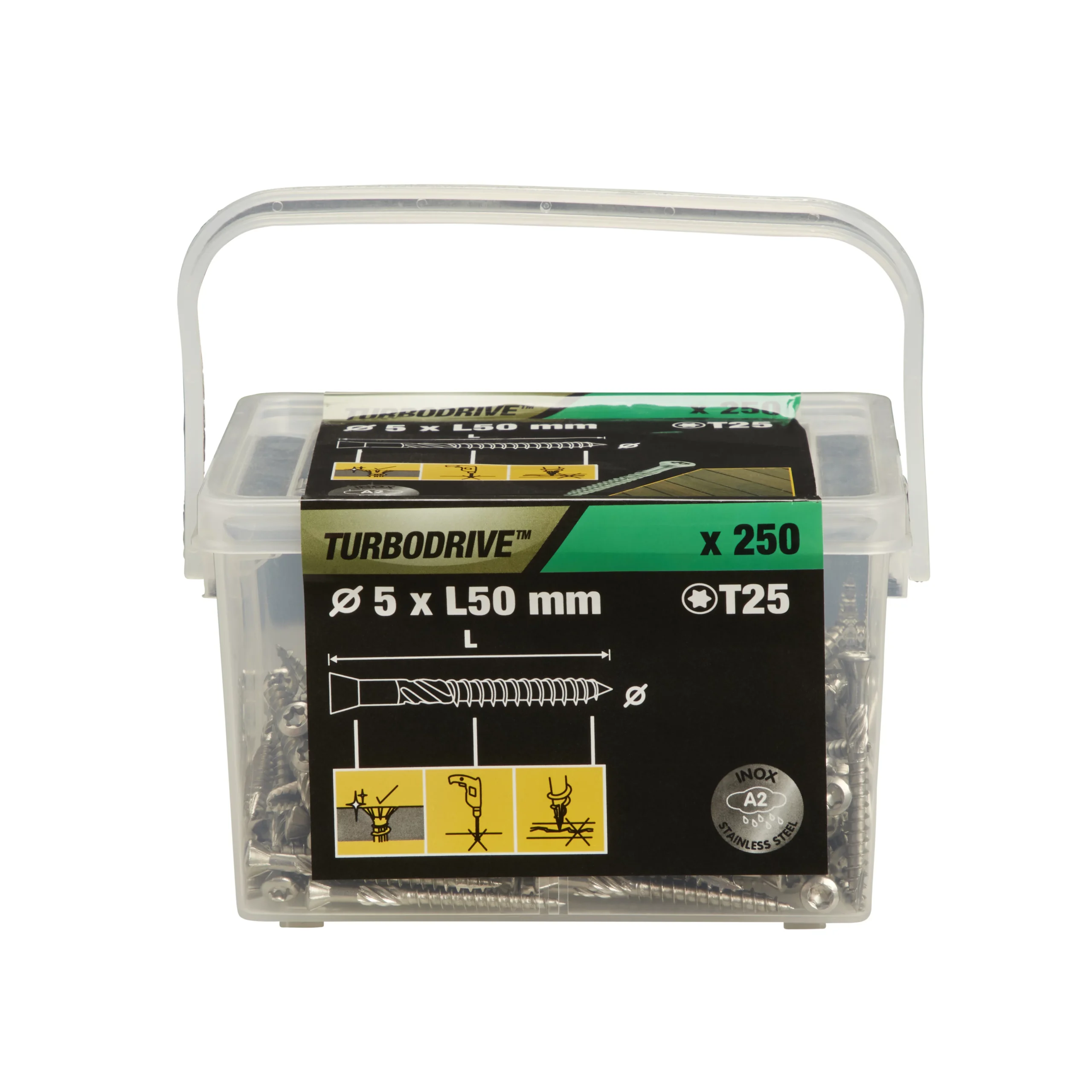 TurboDrive TX Stainless Steel Decking Multipurpose Screw (Dia)5mm (L)50mm, Pack Of 250 3 TurboDrive TX Stainless Steel Decking Multipurpose Screw (Dia)5mm (L)50mm, Pack Of 250