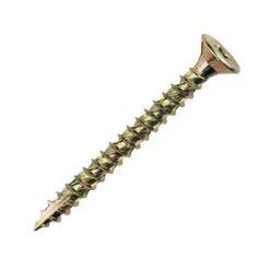 TurboGold PZ Double Self-countersunk Yellow-passivated Carbon Steel Screw (Dia)5mm (L)100mm, Pack Of 100