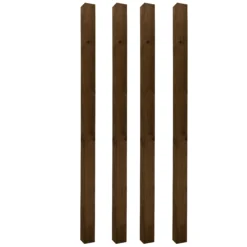UC4 Brown Square Wooden Fence Post (H)2.4m (W)100mm, Pack Of 4 -WoodDepot Shop uc4 brown square wooden fence post h 2 4m w 100mm pack of 45013053173220 10c bq
