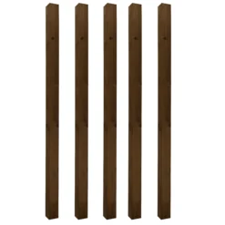 UC4 Brown Square Wooden Fence Post (H)2.4m (W)100mm, Pack Of 5 -WoodDepot Shop uc4 brown square wooden fence post h 2 4m w 100mm pack of 55013053173237 10c bq