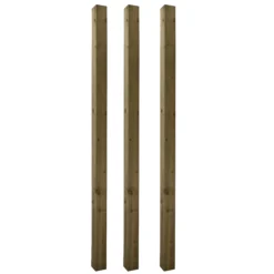 UC4 Green Square Wooden Fence Post (H)2.4m (W)100mm, Pack Of 3 -WoodDepot Shop uc4 green square wooden fence post h 2 4m w 100mm pack of 35013053161586 10c bq