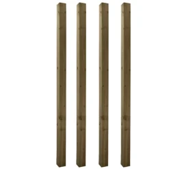 UC4 Green Square Wooden Fence Post (H)2.4m (W)100mm, Pack Of 4 -WoodDepot Shop uc4 green square wooden fence post h 2 4m w 100mm pack of 45013053161593 10c bq