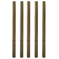 UC4 Green Square Wooden Fence Post (H)2.4m (W)100mm, Pack Of 5 -WoodDepot Shop uc4 green square wooden fence post h 2 4m w 100mm pack of 55013053161609 10c bq