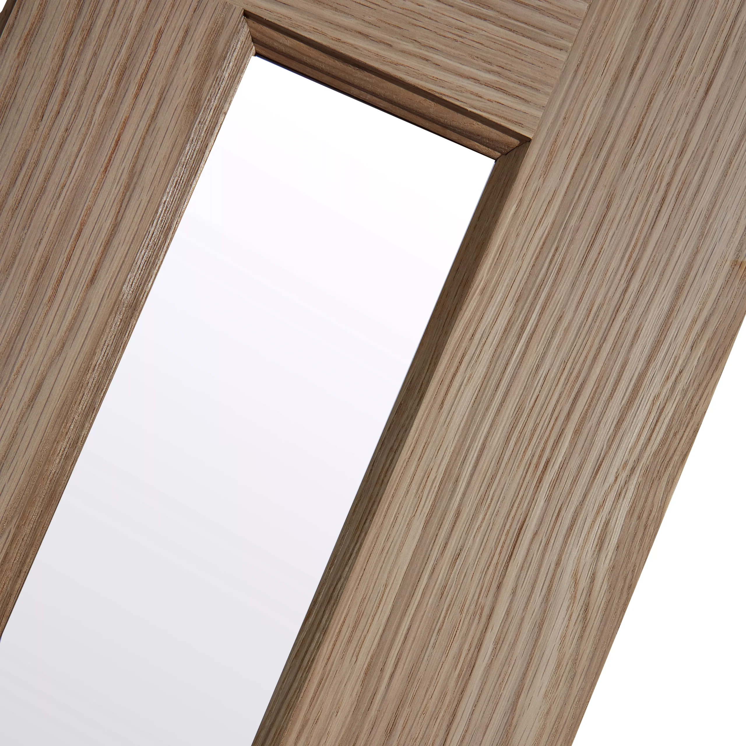 Vertical 3 Panel Frosted Glazed Oak Veneer Internal Door, (H)1981mm (W)686mm (T)35mm 4 Vertical 3 Panel Frosted Glazed Oak Veneer Internal Door, (H)1981mm (W)686mm (T)35mm - Image 2