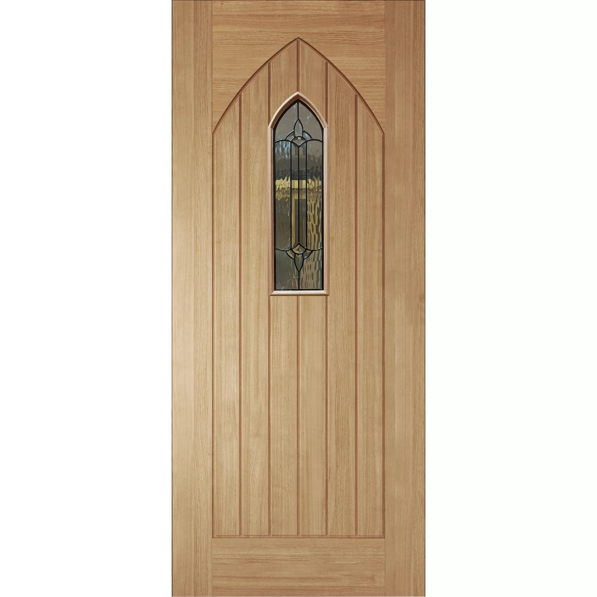 Westminster 6 Panel Leaded Timber White Oak Veneer Swinging External Front Door, (H)1981mm (W)838mm 3 Westminster 6 Panel Leaded Timber White Oak Veneer Swinging External Front Door, (H)1981mm (W)838mm