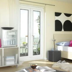 Weston 1 Lite Glazed White UPVC External Patio Door Set, (H)2055mm (W)1190mm -WoodDepot Shop weston 1 lite glazed white upvc external patio door set h 2055mm w 1190mm5057741380408 01i bq