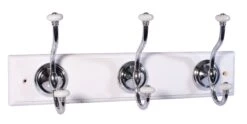 White Chrome Effect 3 Hook Rail, (L)457mm (H)15mm