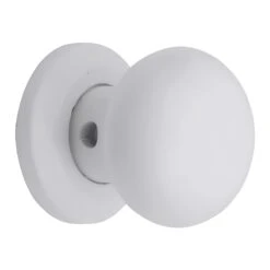 White Painted Wood Round Door Knob (Dia)56.55mm, Pair -WoodDepot Shop white painted wood round door knob dia 56 55mm pair03414057 21c