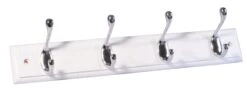 White Silver Effect Pine 4 Hook Rail, (L)458mm
