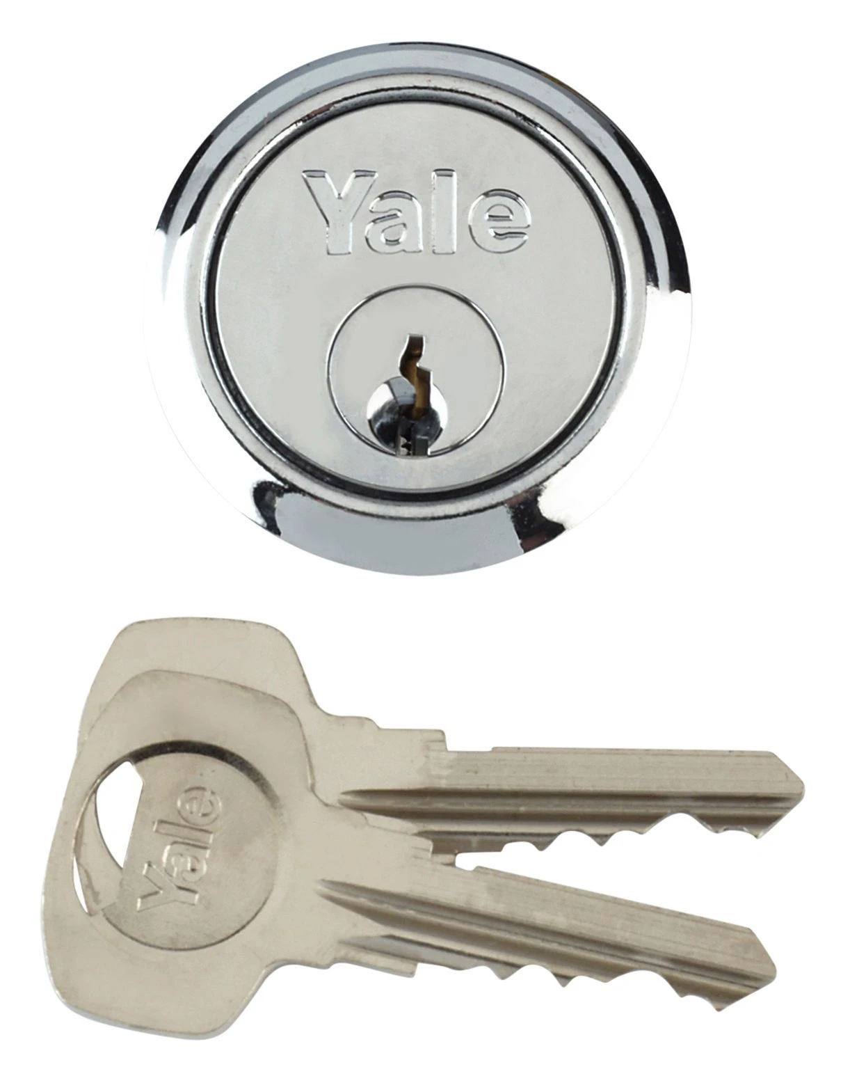 Yale Chrome-plated Metal Single Rim Cylinder Lock, (L)42mm 3 Yale Chrome-plated Metal Single Rim Cylinder Lock, (L)42mm
