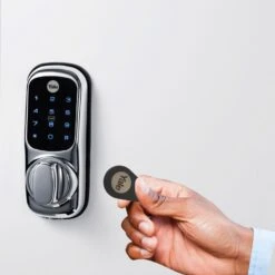 Yale Keyless Polished Chrome Effect Smart Digital Door Lock -WoodDepot Shop yale keyless polished chrome effect smart digital door lock5011802243224 01i BQ