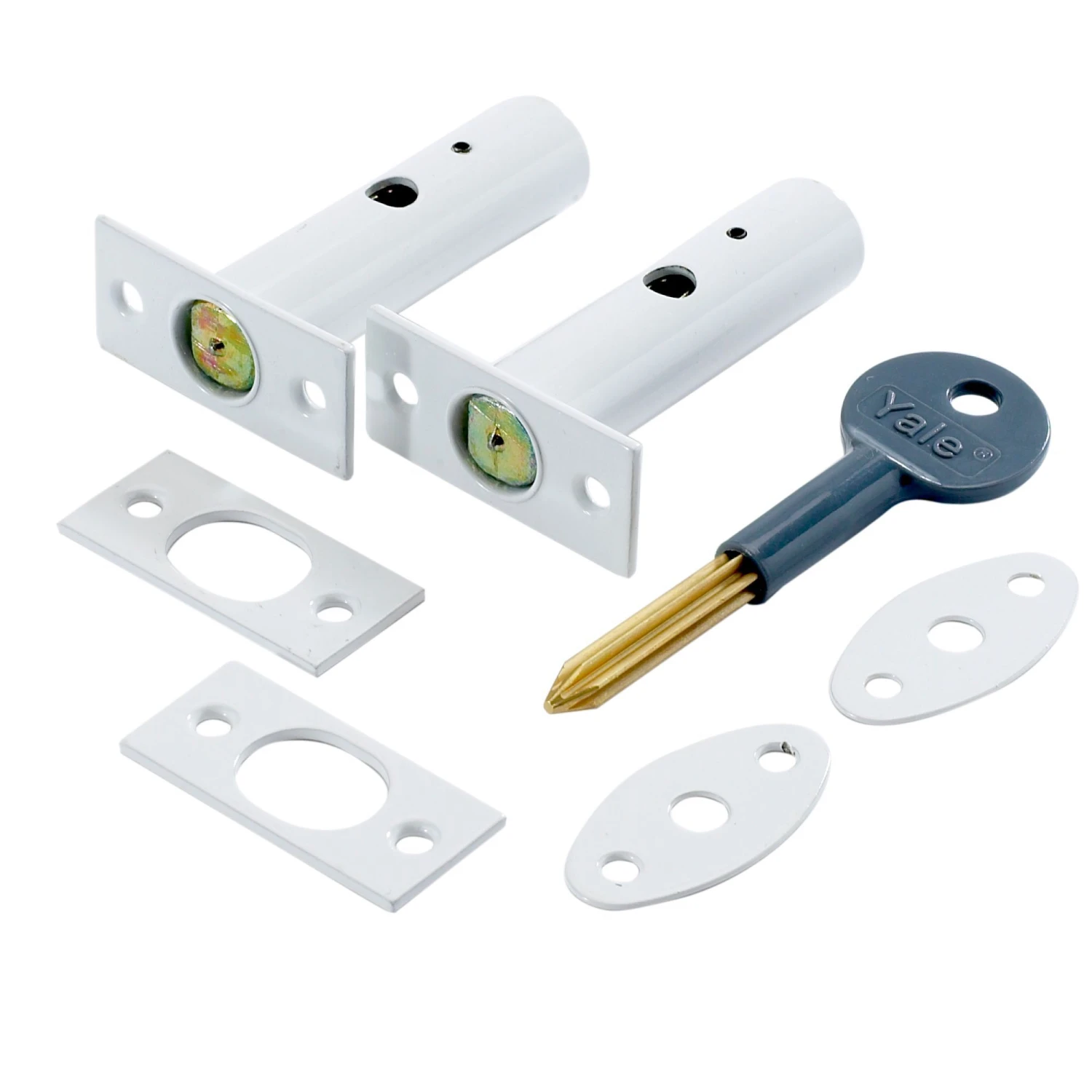 Yale P-2PM444-WE-2 White Metal Deadlock, Pack Of 2 3 Yale P-2PM444-WE-2 White Metal Deadlock, Pack Of 2
