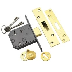 Yale P-M562-PB-80 76mm Polished Brass 5 Lever Deadlock