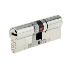 Yale Platinum Nickel-plated Brass Single Euro Cylinder Lock, (L)95mm
