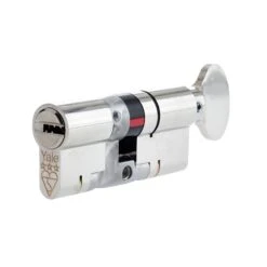 Yale Platinum Nickel-plated Brass Single Euro Thumbturn Cylinder Lock, (L)70mm