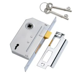 Yale PM246 2.5P 64mm Chrome Effect Metal 2 Lever Sashlock