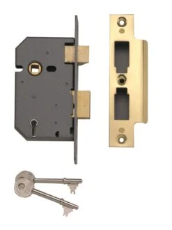Yale PM550 2.5P 64mm Brass Effect Metal 5 Lever Sashlock