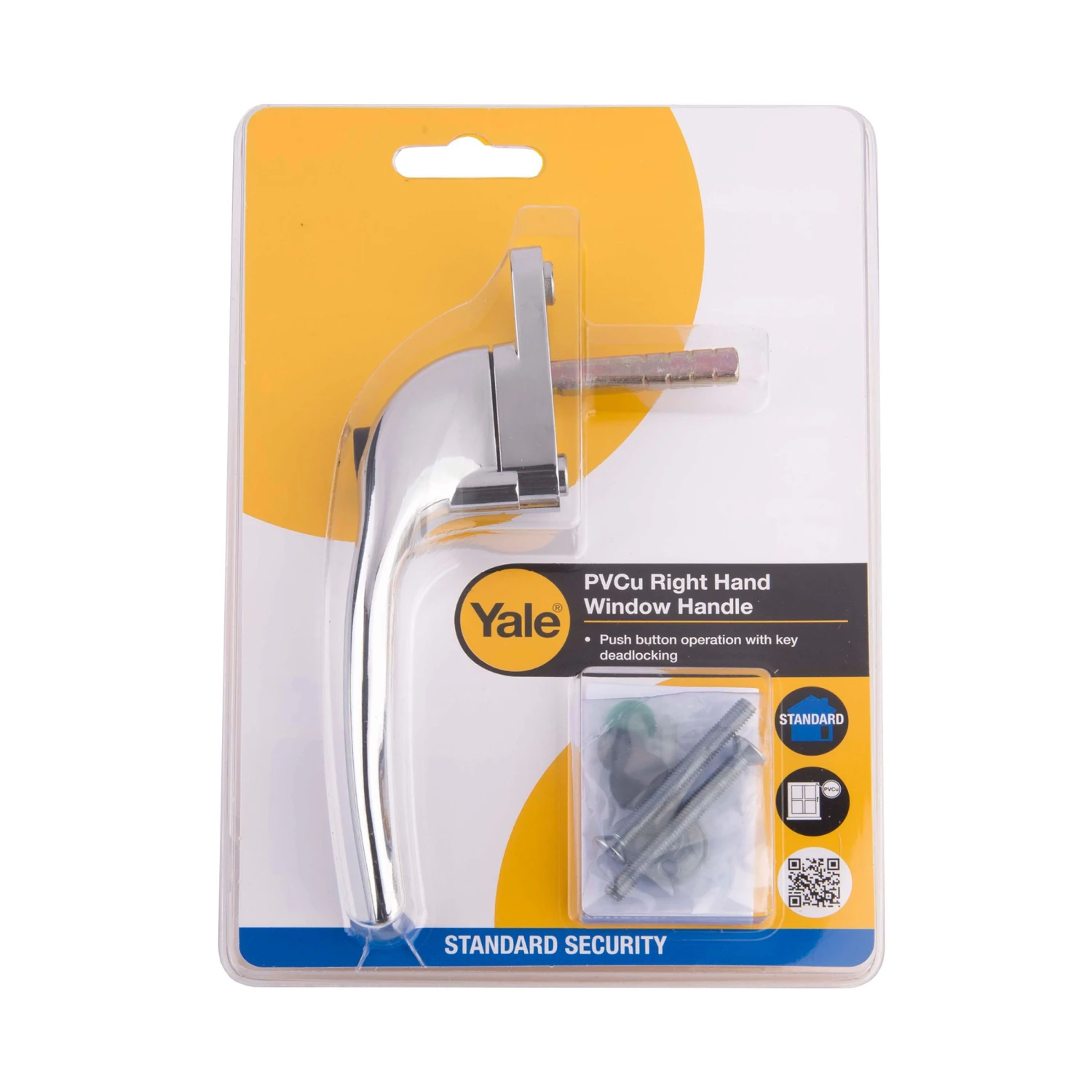 Yale Polished Chrome Effect Zinc Alloy Right-handed Window Handle (L)167mm 4 Yale Polished Chrome Effect Zinc Alloy Right-handed Window Handle (L)167mm - Image 2