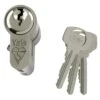 Yale Satin Nickel Effect Single Euro Cylinder Lock, (L)70mm (W)29mm
