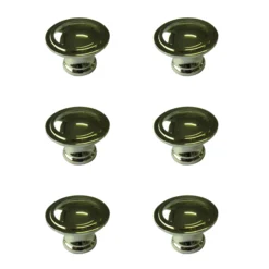 Zinc Alloy Brass Effect Ring Furniture Knob (Dia)30mm, Pack Of 6