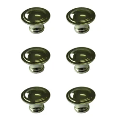 Zinc Alloy Brass Effect Ring Furniture Knob (Dia)35mm, Pack Of 6