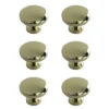 Zinc Alloy Brass Effect Round Furniture Knob (Dia)30mm, Pack Of 6 -WoodDepot Shop zinc alloy brass effect round furniture knob dia 30mm pack of 605167203 02c