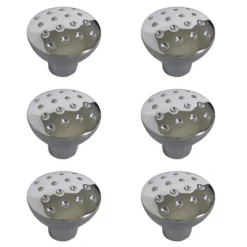 Zinc Alloy Chrome Effect Round Dimple Furniture Knob (Dia)27mm, Pack Of 6