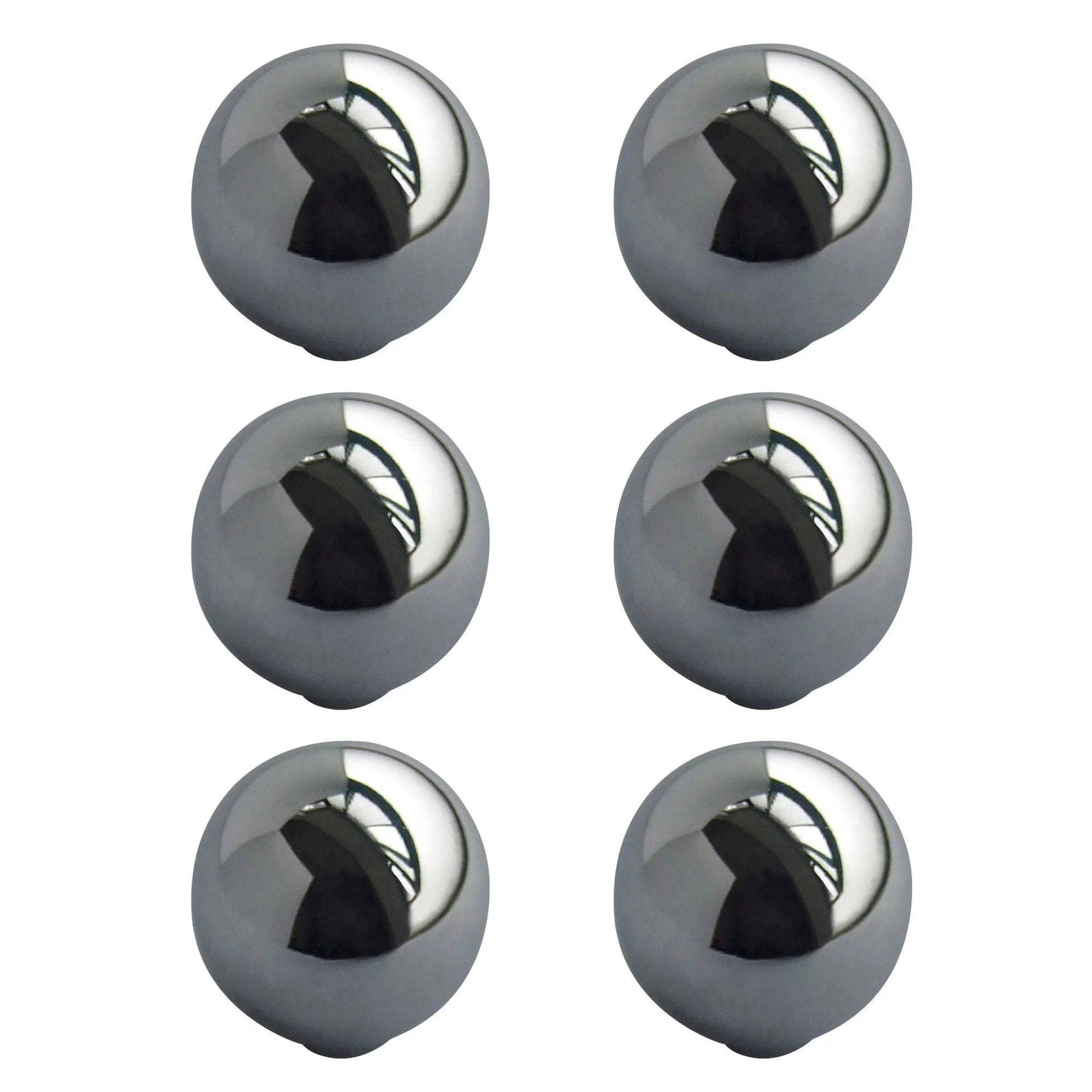 Zinc Alloy Chrome Effect Round Furniture Knob (Dia)32mm, Pack Of 6 3 Zinc Alloy Chrome Effect Round Furniture Knob (Dia)32mm, Pack Of 6
