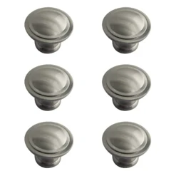 Zinc Alloy Nickel Effect Ring Furniture Knob (Dia)30mm, Pack Of 6